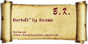 Borbély Kozma névjegykártya